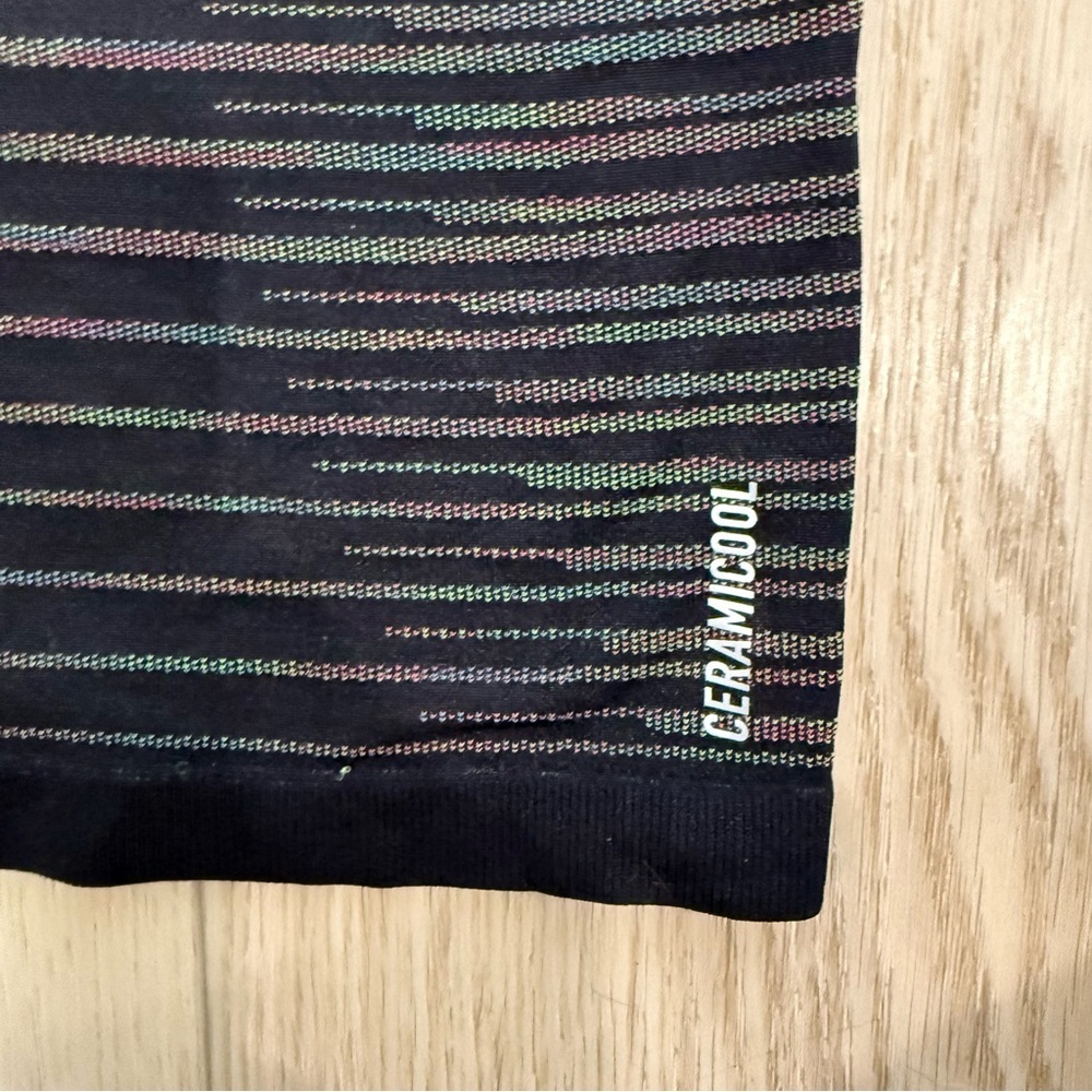 Odlo Women's Ceramicool Striped Short Sleeve Tee - Black - Picture 7 of 9